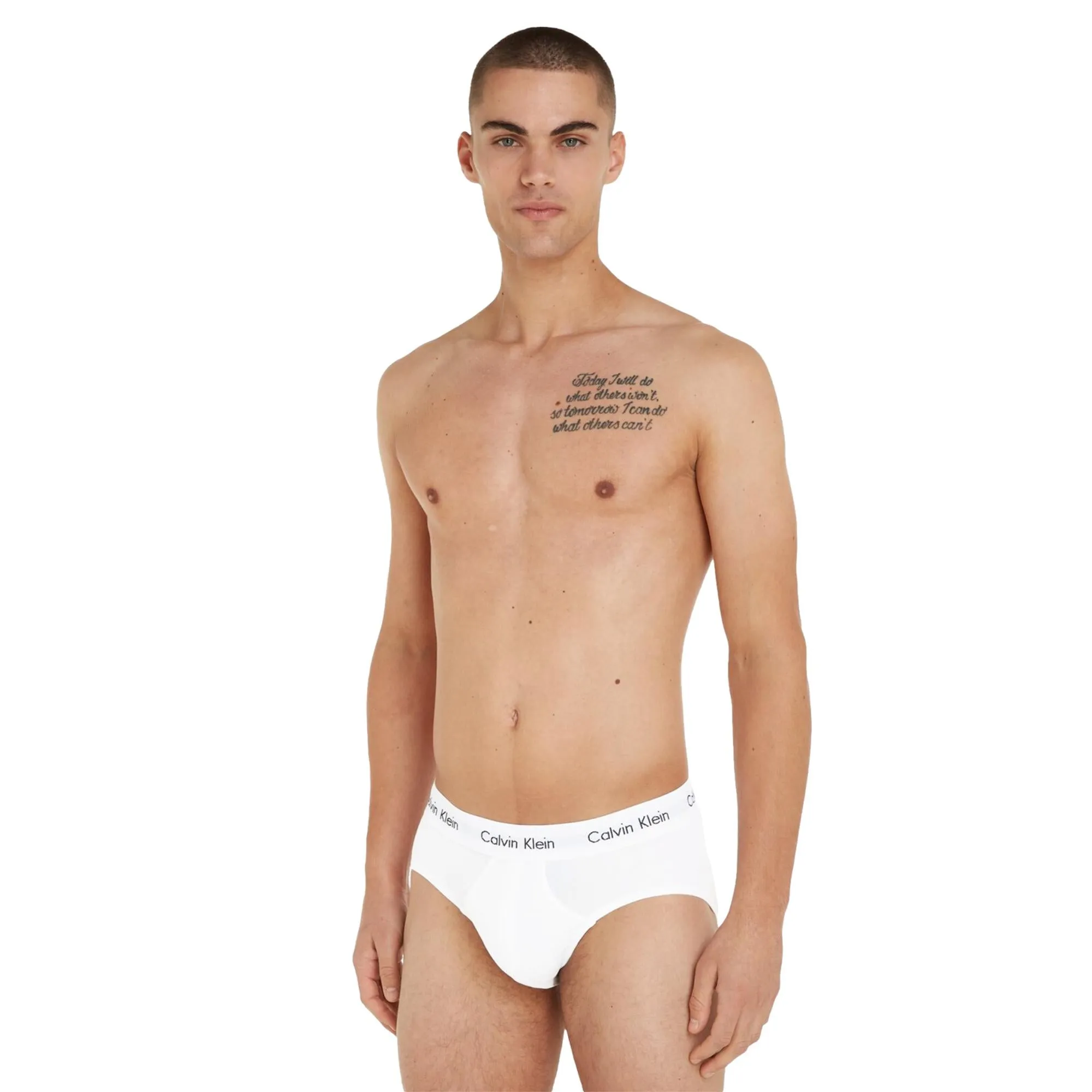 Calvin Klein Cotton Stretch Hip Briefs 3 Pack - White