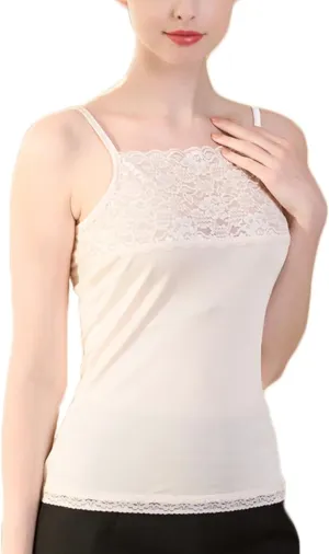 Camisole Tops for Women, Cute Summer Tops for Women Boat Neck Light Pink Mulberry Silk Womens Summer Fashion Camisole(Large)