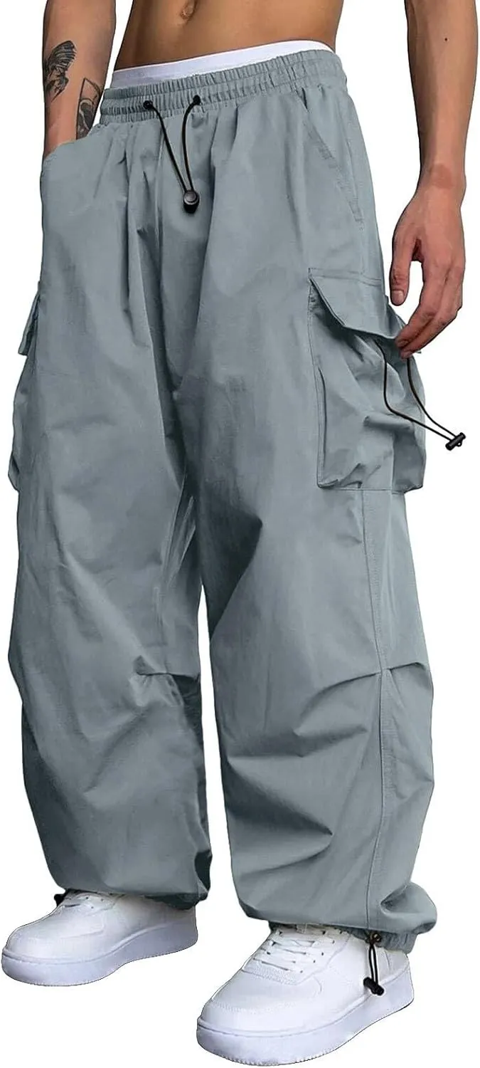 Cargo Pants for Men Casual Lightweight Elastic Waist Pant Work Pant with Pockets