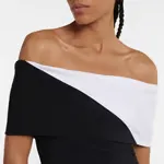 Carly - Off-Shoulder Color Block One-Piece Swimsuit