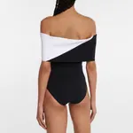 Carly - Off-Shoulder Color Block One-Piece Swimsuit