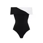 Carly - Off-Shoulder Color Block One-Piece Swimsuit