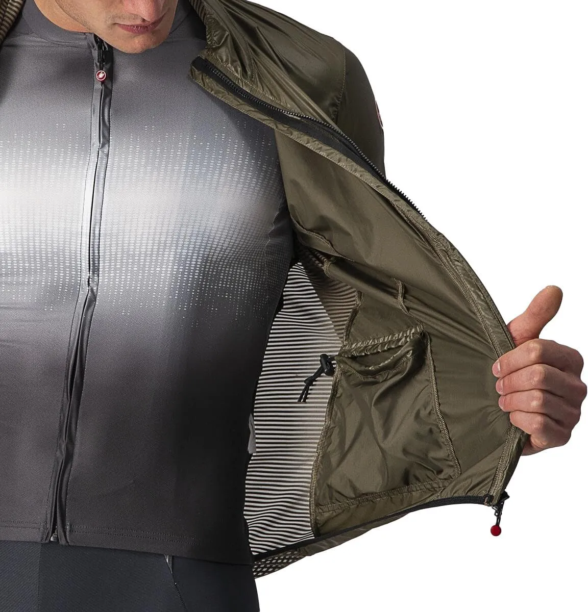 CASTELLI Mens Aria Shell Jacket, Highly Packable Ultra-Light Wind Protective Cycling Apparel for Road Cycling & Bike Rides