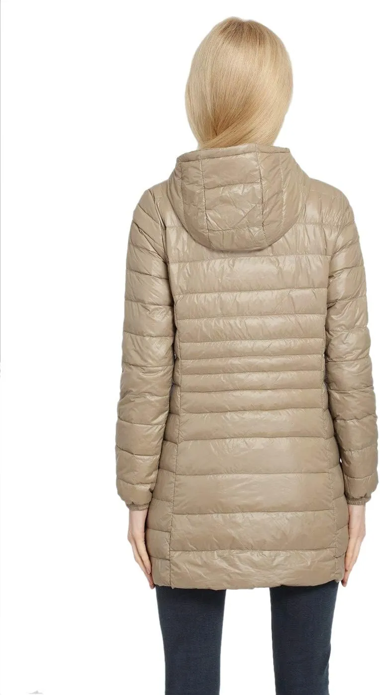 CATERTO Women Ultra Light Down Packable Hooded Coat