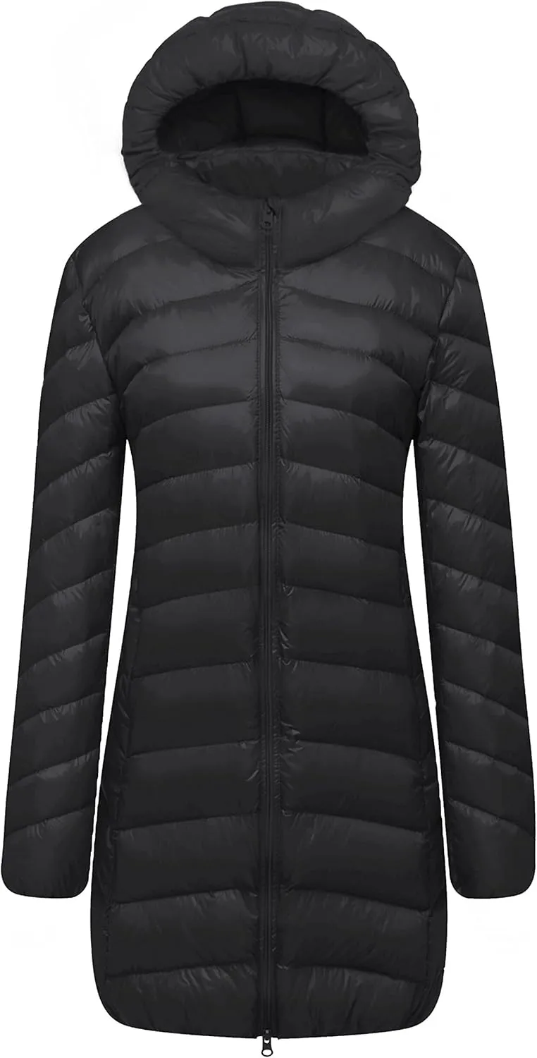 CATERTO Women Ultra Light Down Packable Hooded Coat
