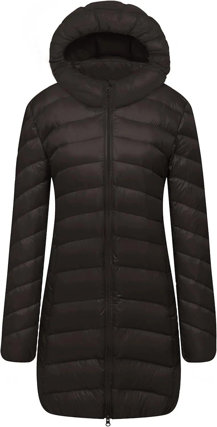CATERTO Women Ultra Light Down Packable Hooded Coat