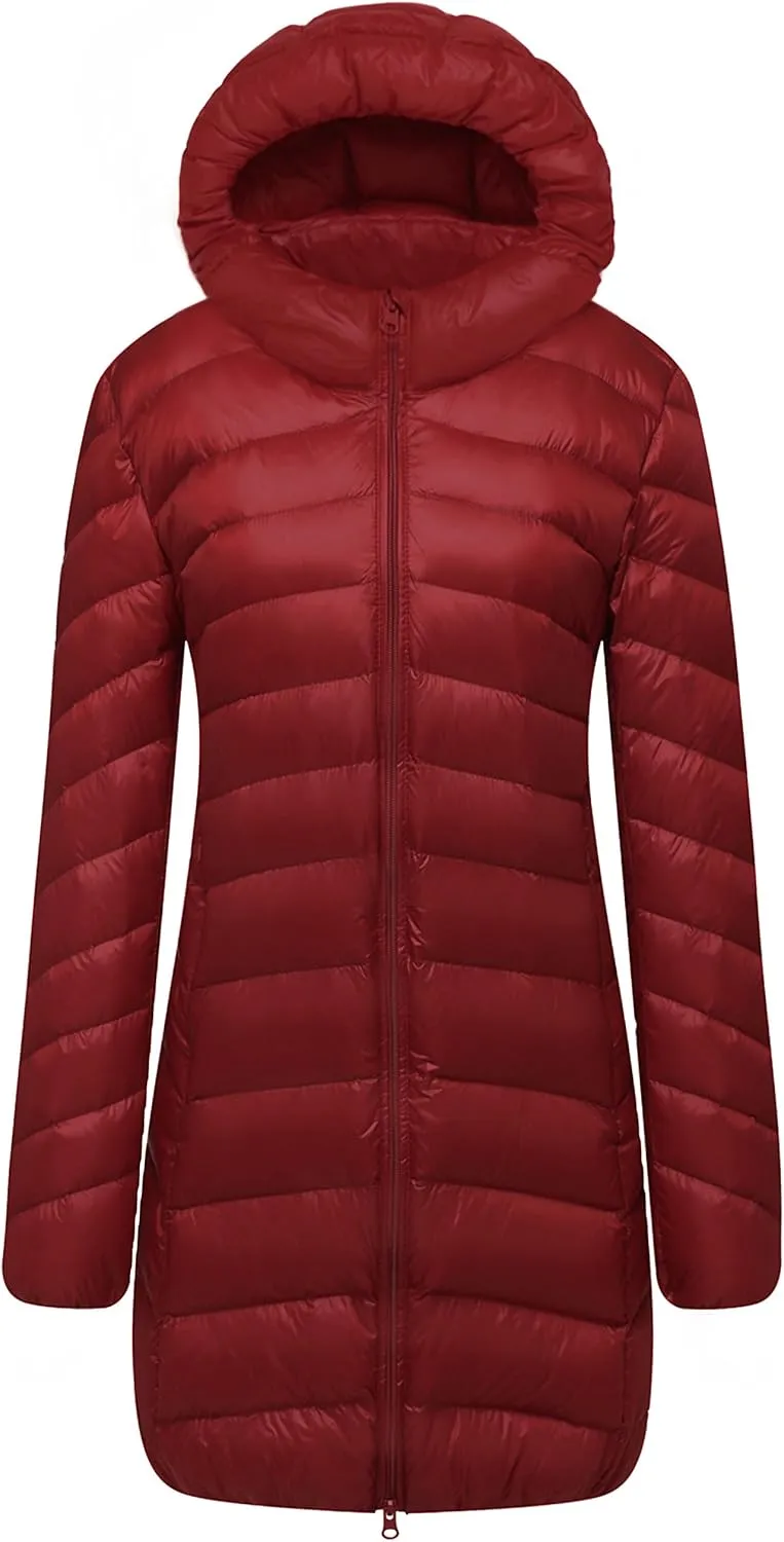 CATERTO Women Ultra Light Down Packable Hooded Coat