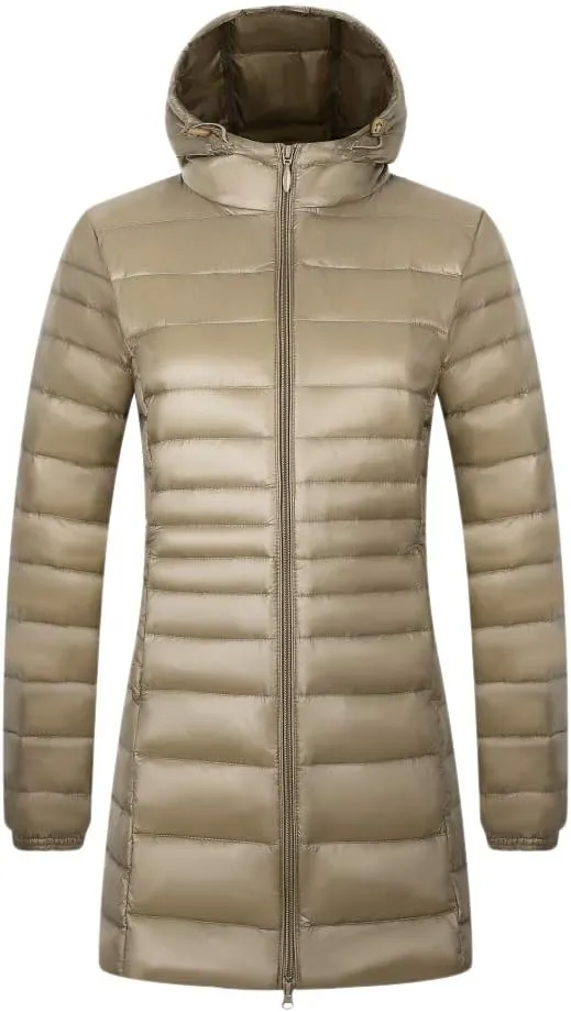 CATERTO Women Ultra Light Down Packable Hooded Coat