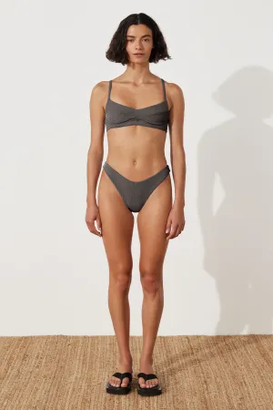 Charcoal Stripe Balconette Bra Cup