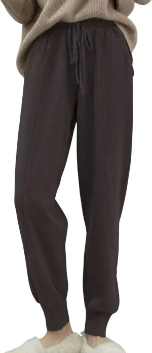 CHARTOU Women Casual Elastic Waist Lounge Pants Jogger Workout Sweatpants Harem Pants with Pockets