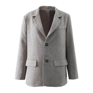 Checked Button Suit For Women Wholesale