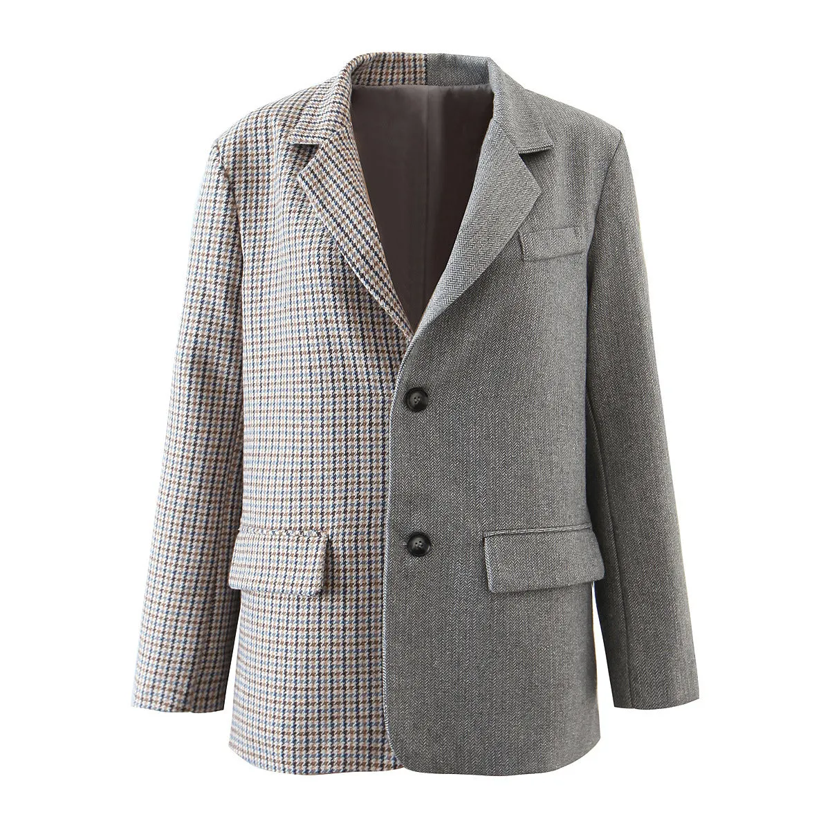 Checked Button Suit For Women Wholesale