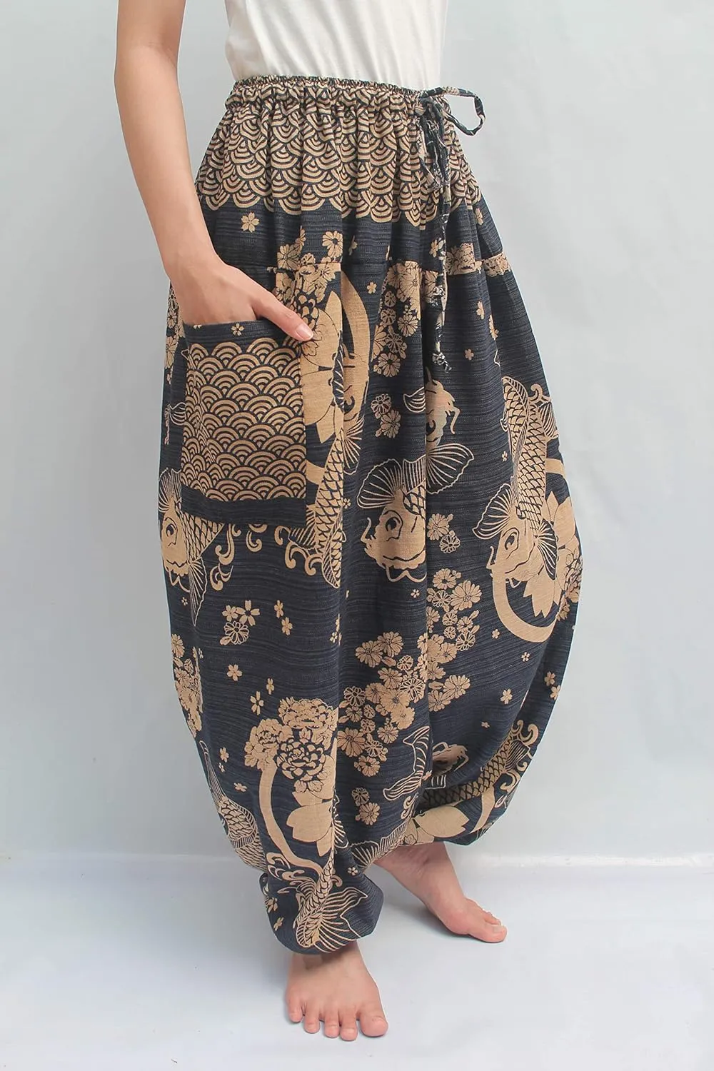 ChiangmaiThaiShop 100% Cotton Baggy Boho Aladin Yoga Harem Pants