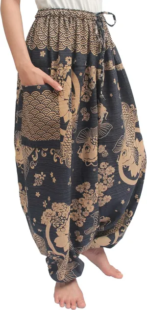 ChiangmaiThaiShop 100% Cotton Baggy Boho Aladin Yoga Harem Pants