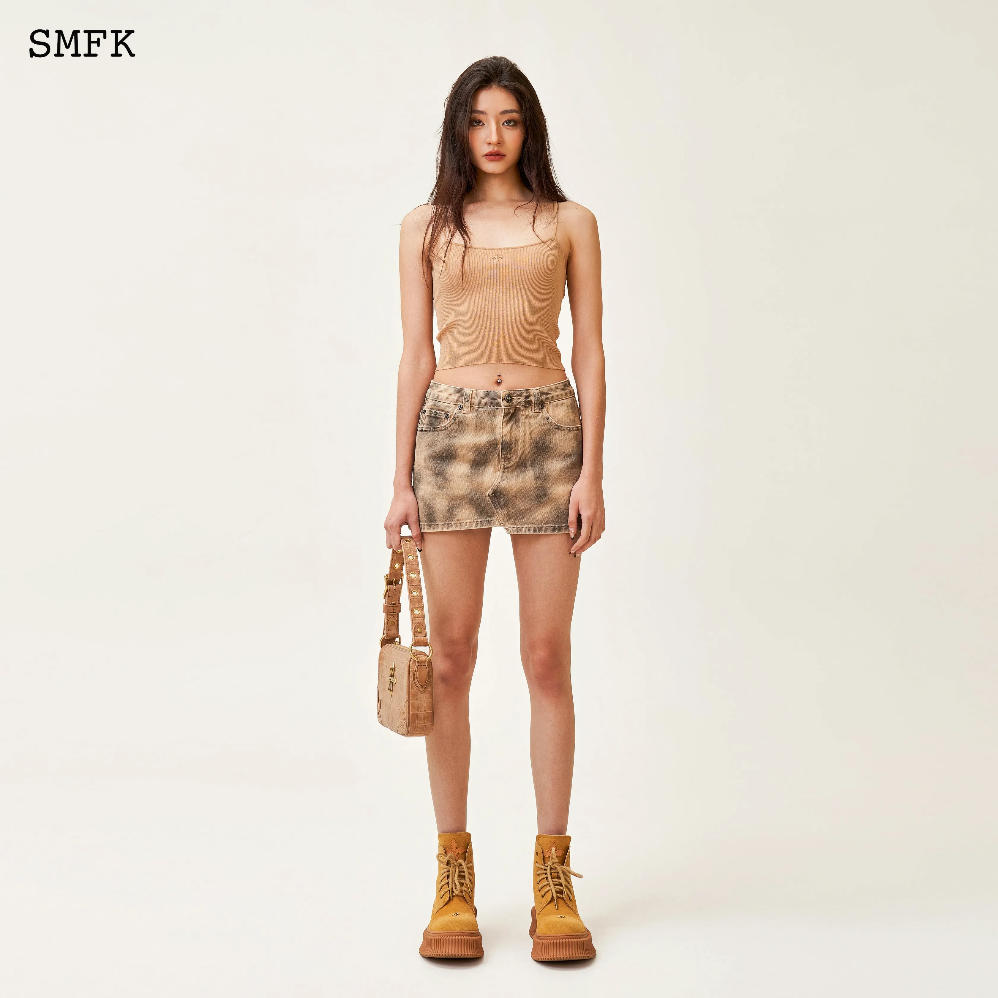 Compass Cross Classic Knitted Vest Top Nude