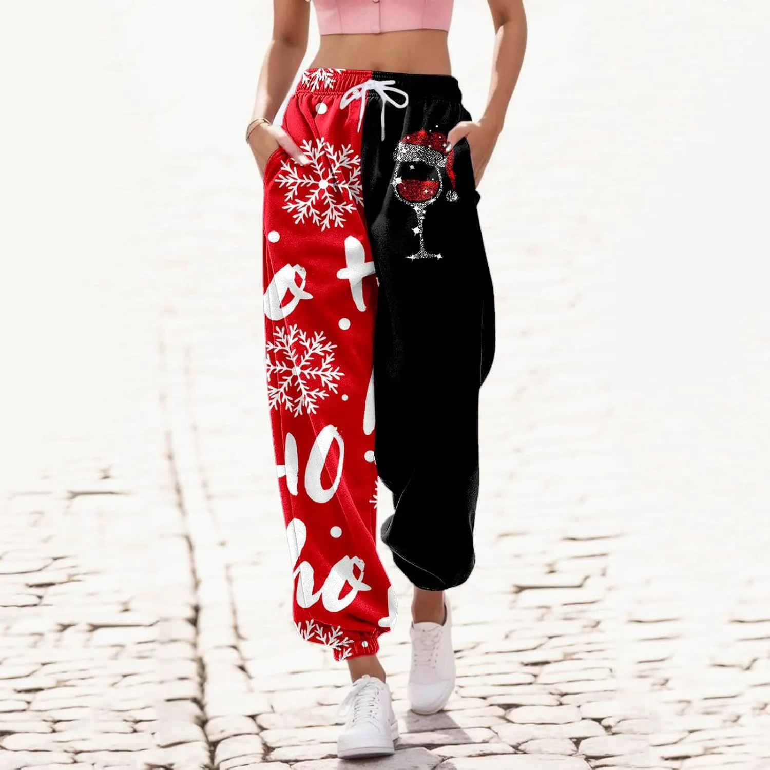 cooki Sweatpants Women Baggy Womens Sweatpants with Pockets Cinch Bottom Drawstring Elastic Waist Pants Athletic Yoga Joggers