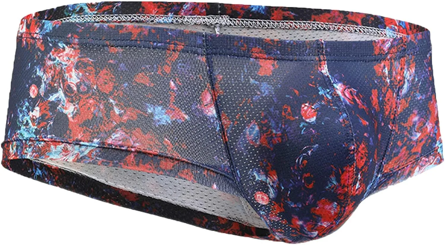 Ctreela Sexy Printed Short Legs Boxer Briefs for Men, Low Rise Big Pouch Underwear, Mesh Breathable Undies Trunks