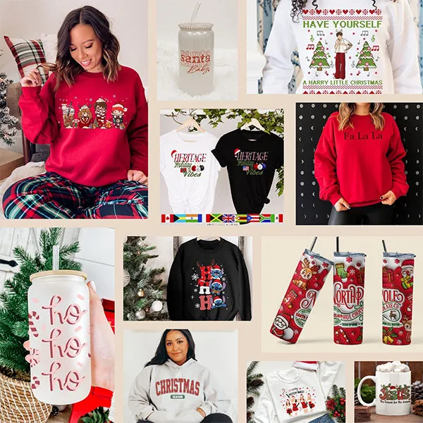 Cute Christmas Smiley Face Pocket Sweatshirt - Christmas Sweatshirt - Sizes S to 5XL