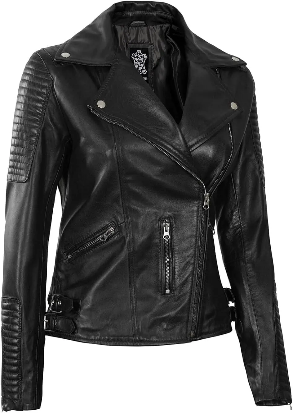 Decrum Asymmetrical Leather Jacket Women - Real Lambskin Leather Jackets for Women