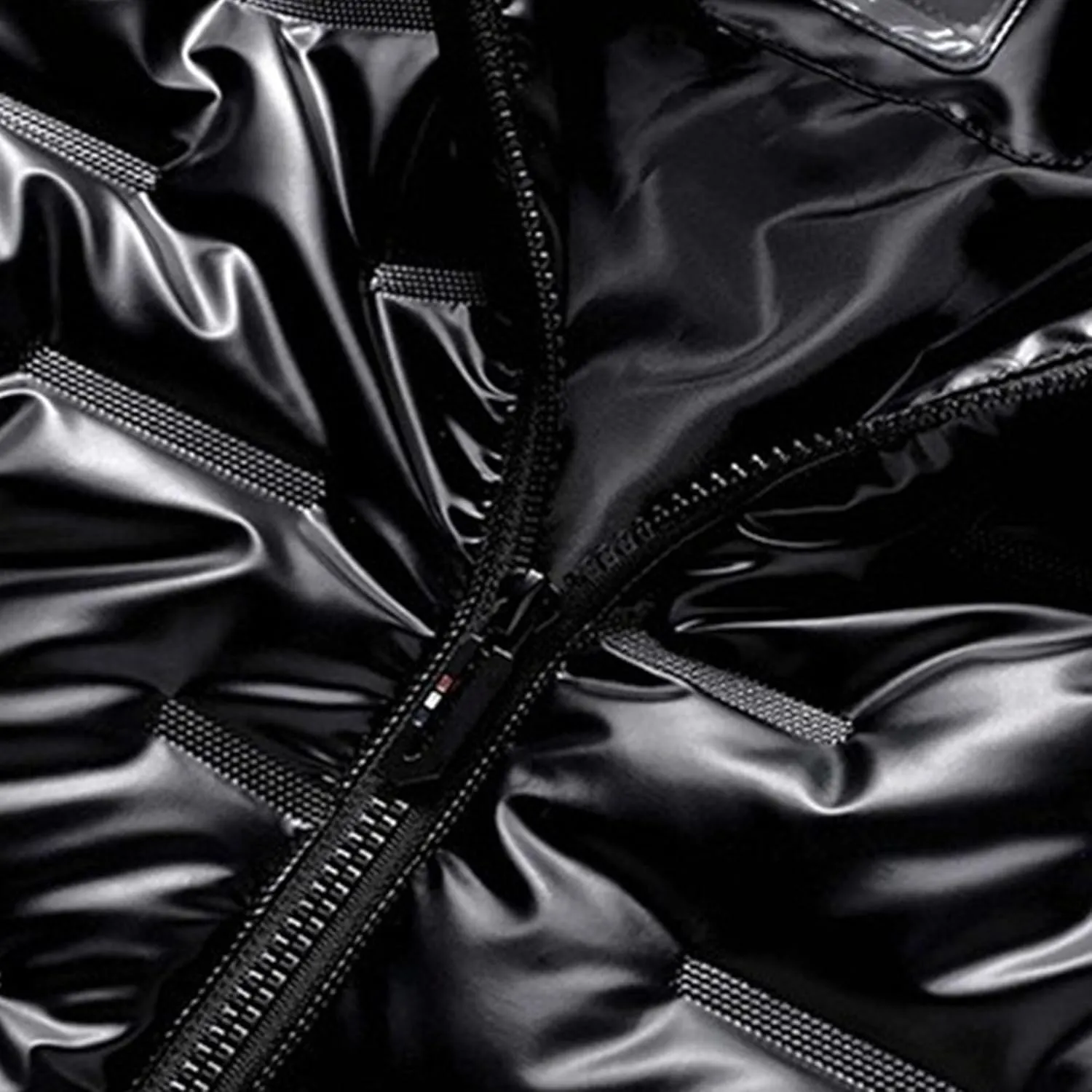 DGHM-JLMY Men's Hooded Padded Glossy Down Jacket Winter Detachable Collar Puffer Jacket Thick Warm Metallic Hood Padded Coats