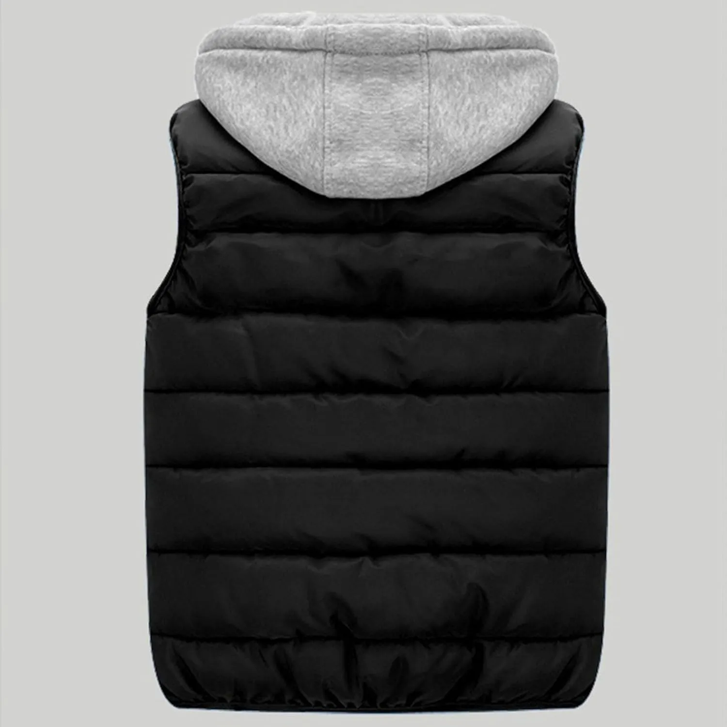 DGHM-JLMY Men's Sleeveless Lightweight Quilted Puffer Down Winter Hooded Down Cotton Vest Casual Vest Loose Coat with Hood