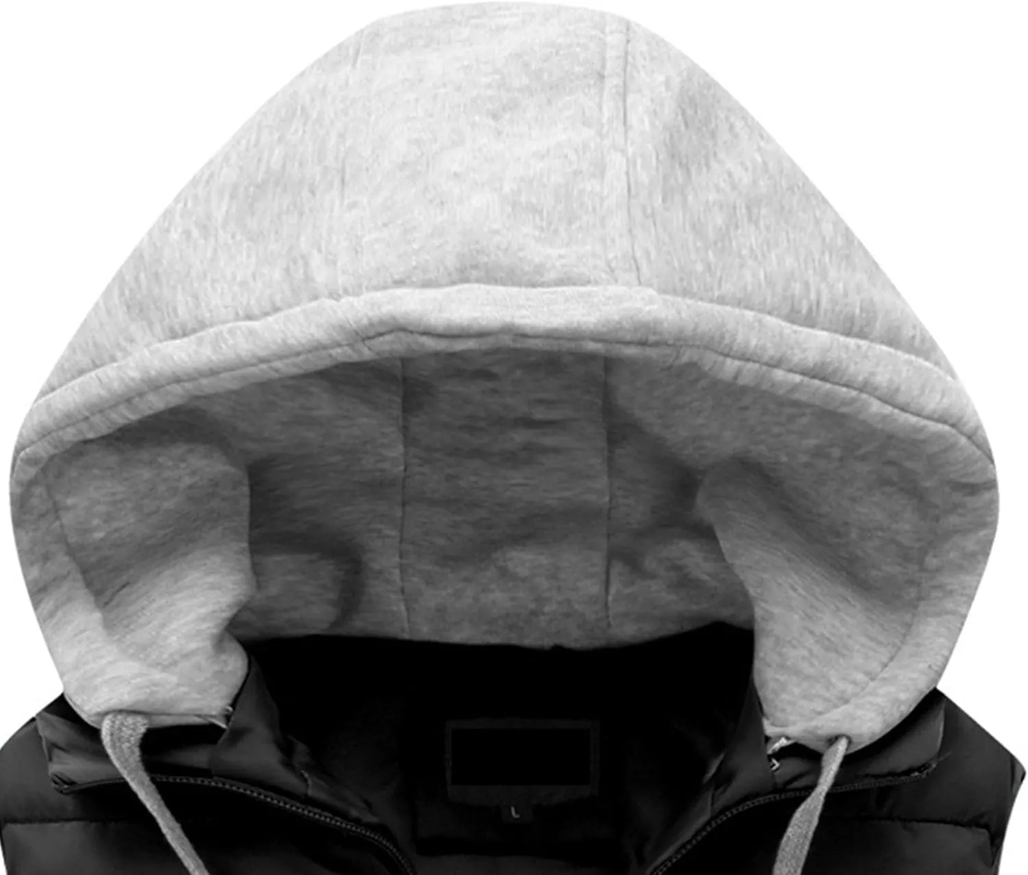 DGHM-JLMY Men's Sleeveless Lightweight Quilted Puffer Down Winter Hooded Down Cotton Vest Casual Vest Loose Coat with Hood