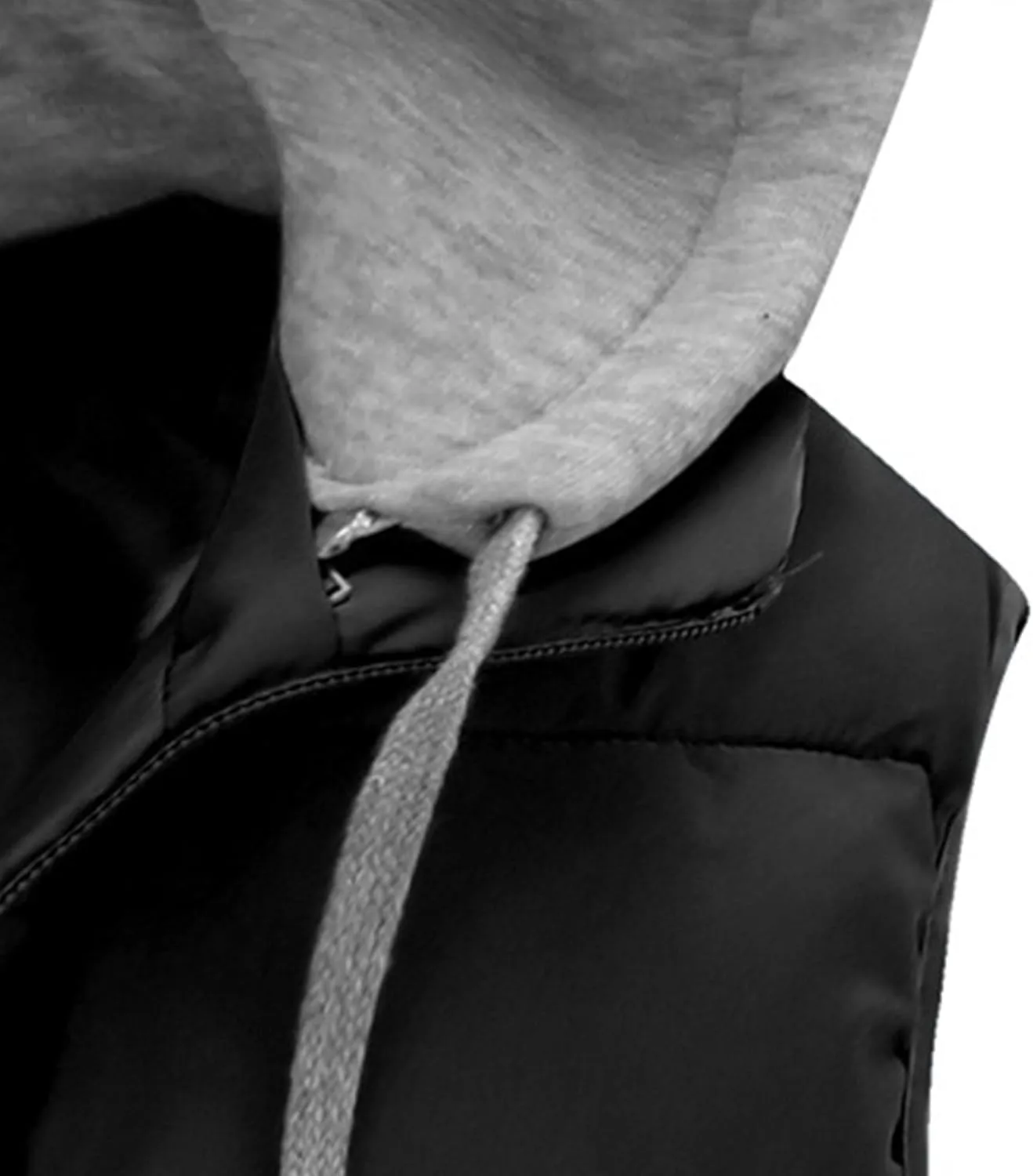 DGHM-JLMY Men's Sleeveless Lightweight Quilted Puffer Down Winter Hooded Down Cotton Vest Casual Vest Loose Coat with Hood