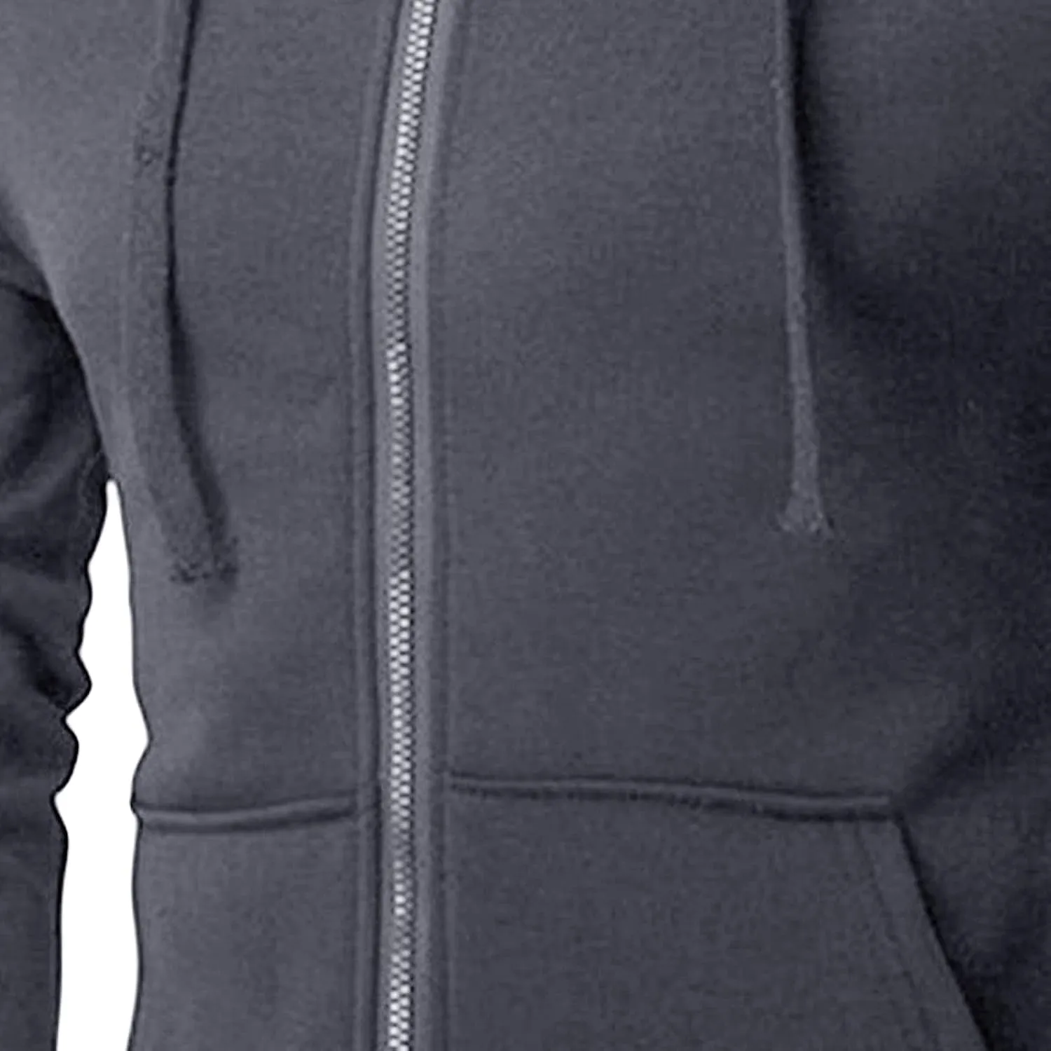 DGHM-JLMY Men's Zipper Solid Color Hoodie Heavyweight Full Zip Hoodie with Arm Zip Pocket Zip-Front Cotton-Blend Sweatshirt