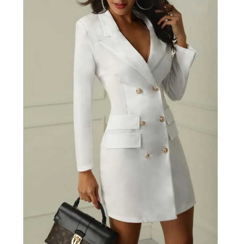 Double Breasted Lapel Dress