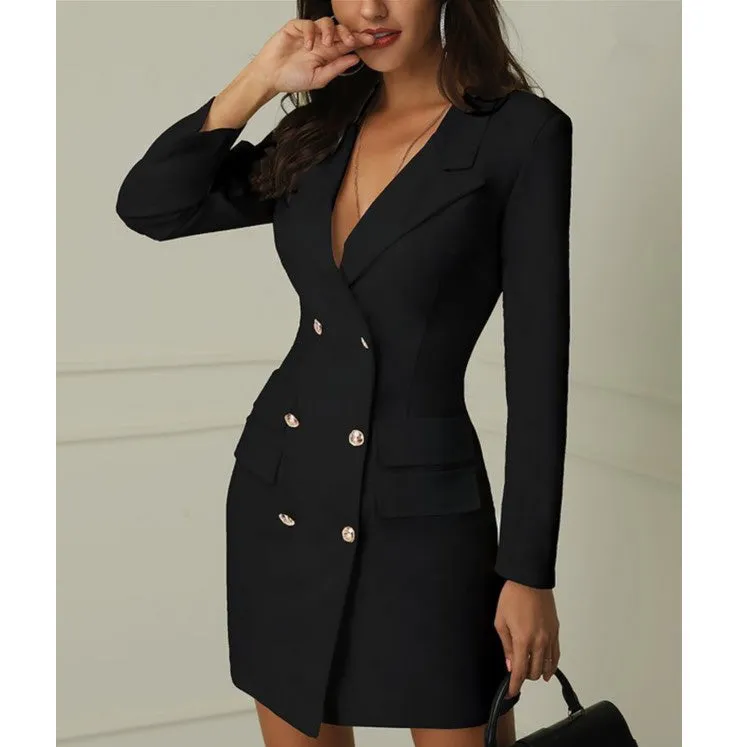 Double Breasted Lapel Dress