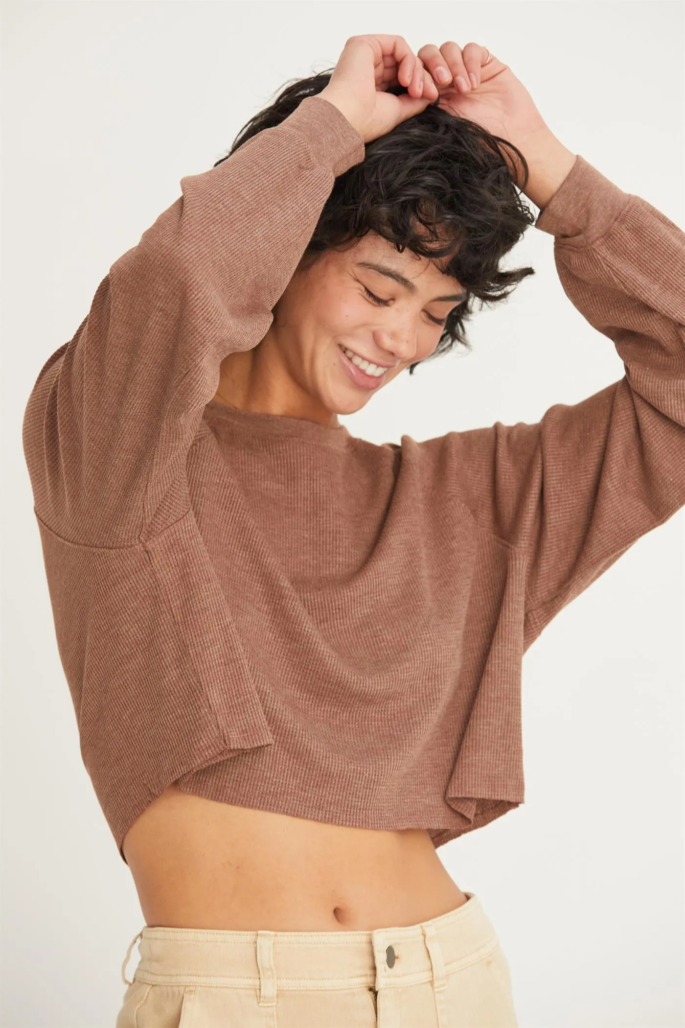 DZ24F829-Raglan-sleeve Crop Top