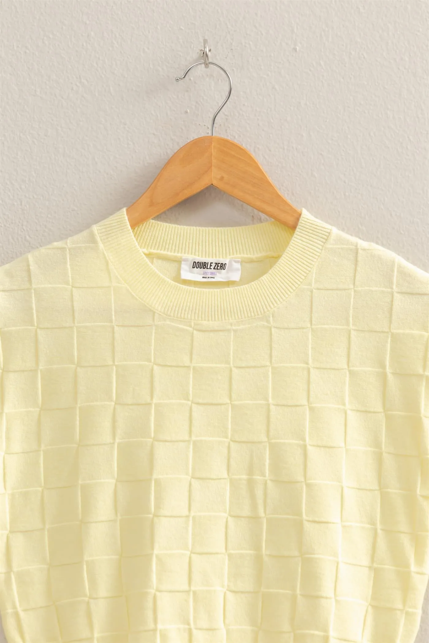 DZ25C250-Basketweave Short Sleeve Top