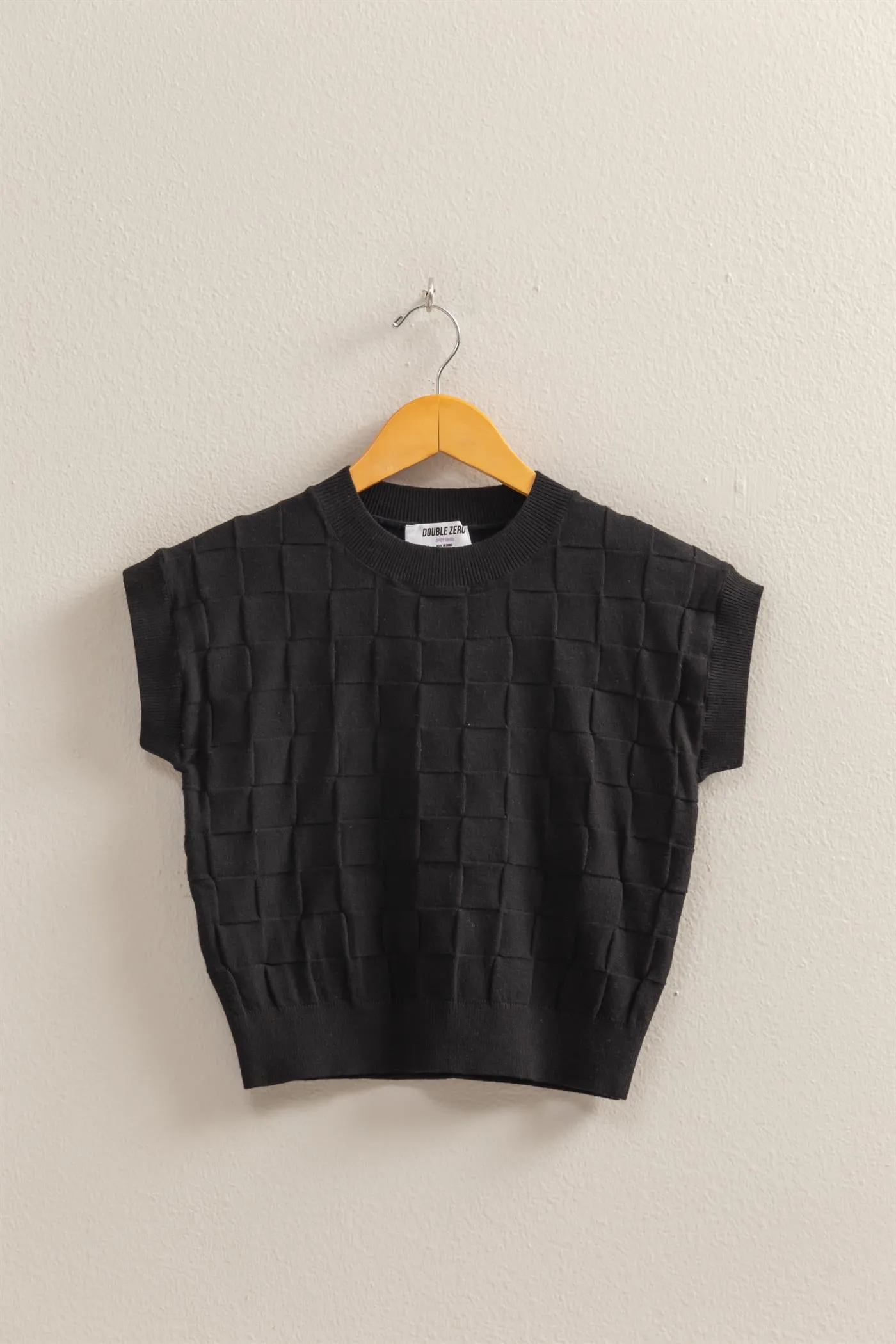 DZ25C250-Basketweave Short Sleeve Top