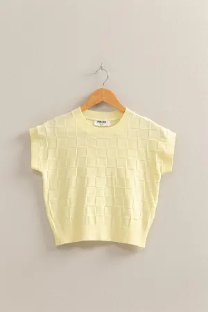 DZ25C250-Basketweave Short Sleeve Top
