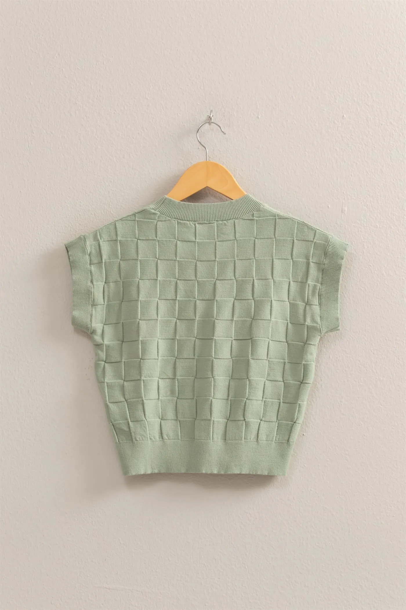 DZ25C250-Basketweave Short Sleeve Top
