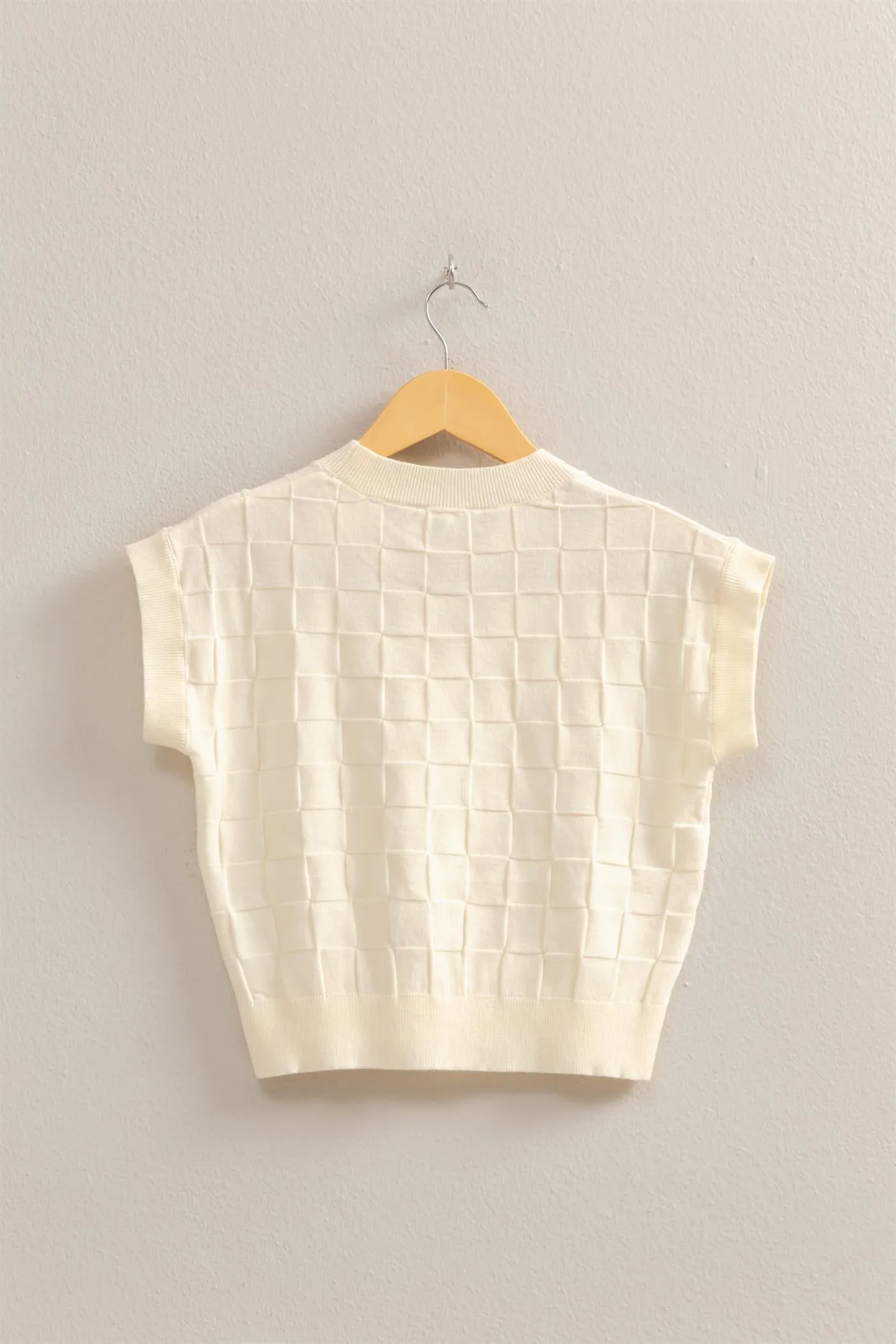 DZ25C250-Basketweave Short Sleeve Top