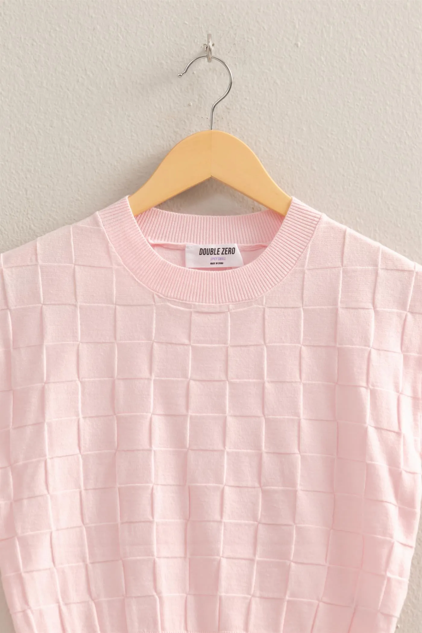 DZ25C250-Basketweave Short Sleeve Top