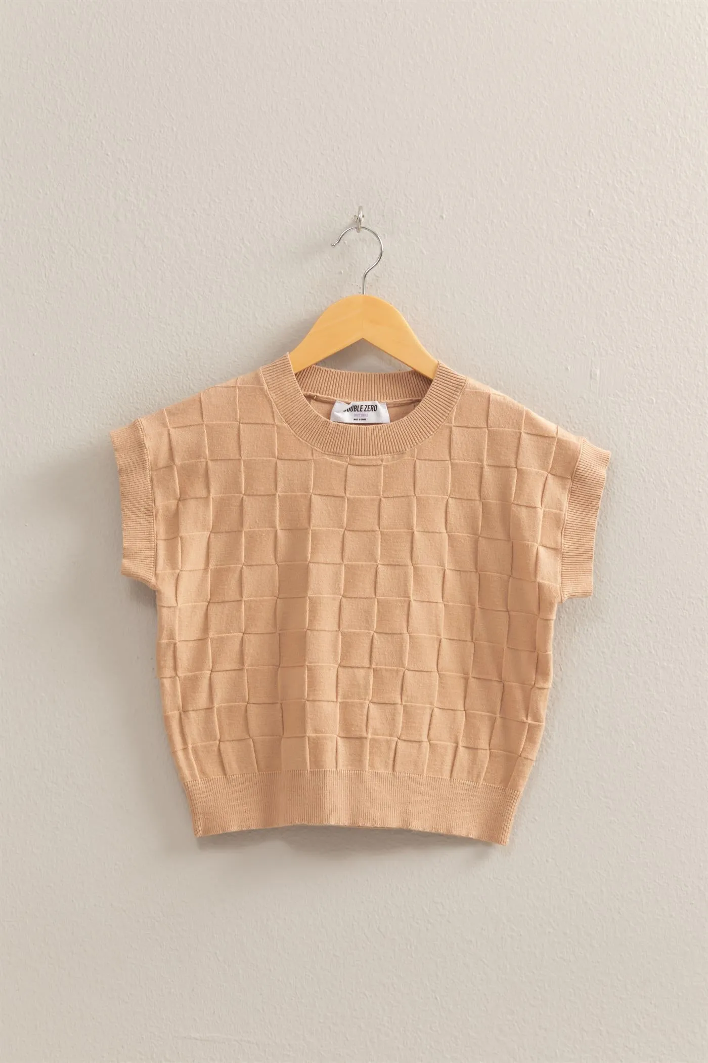 DZ25C250-Basketweave Short Sleeve Top