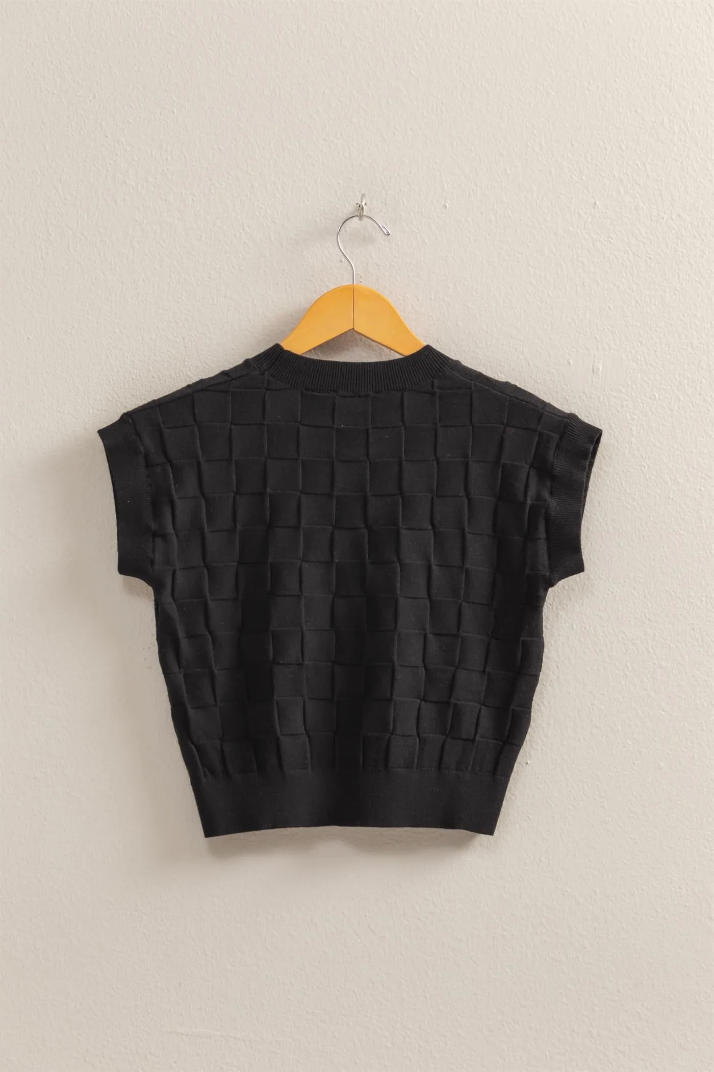 DZ25C250-Basketweave Short Sleeve Top