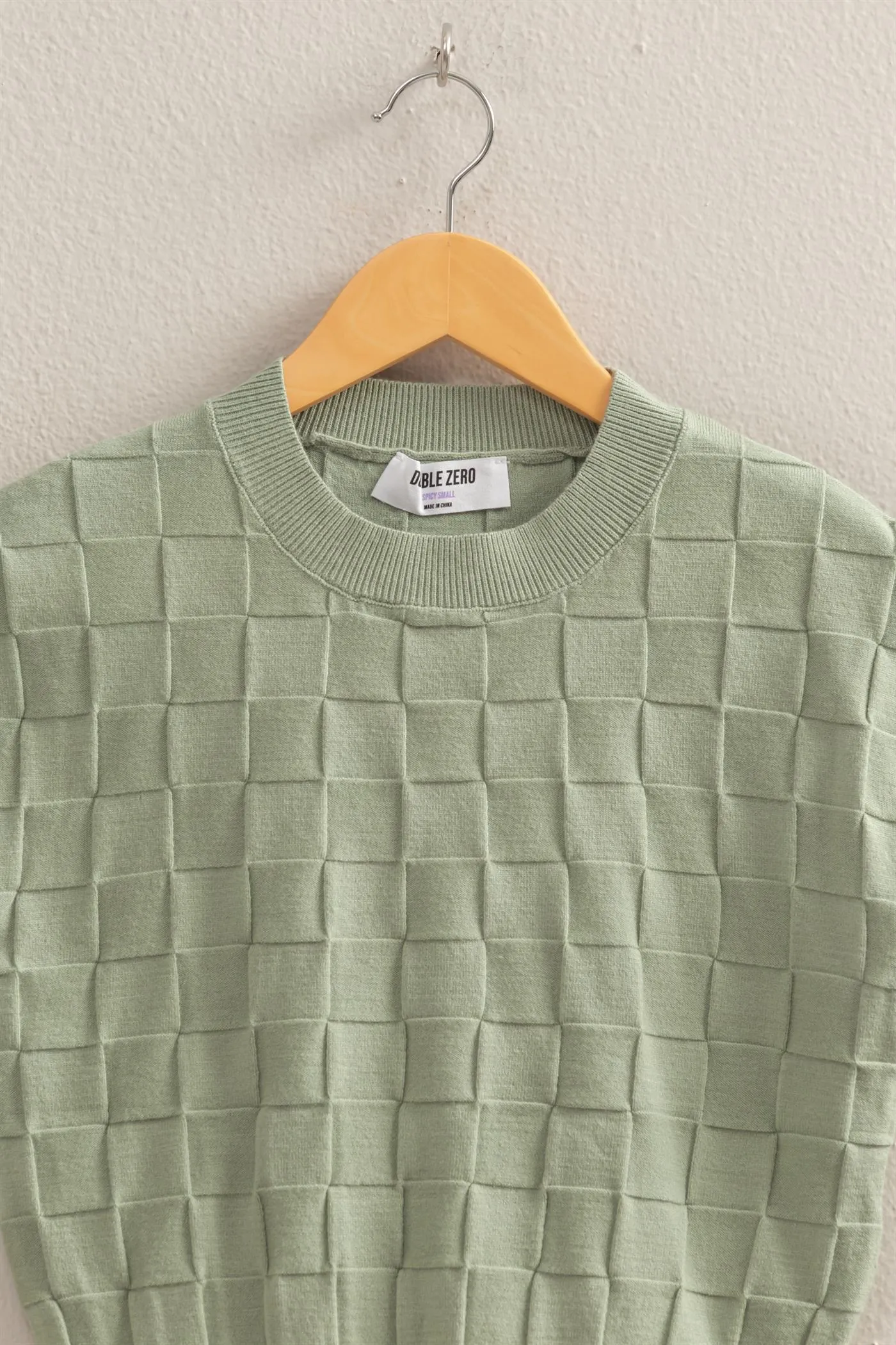 DZ25C250-Basketweave Short Sleeve Top