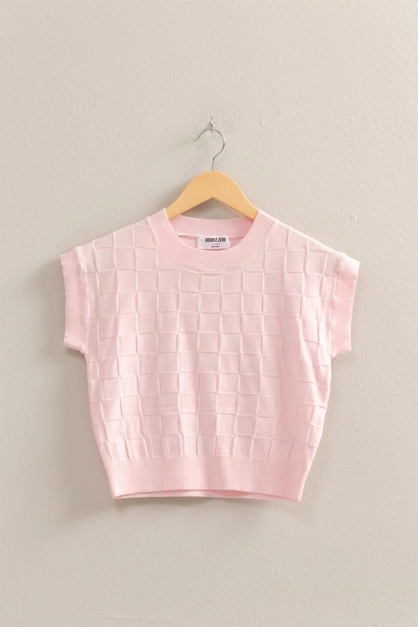 DZ25C250-Basketweave Short Sleeve Top