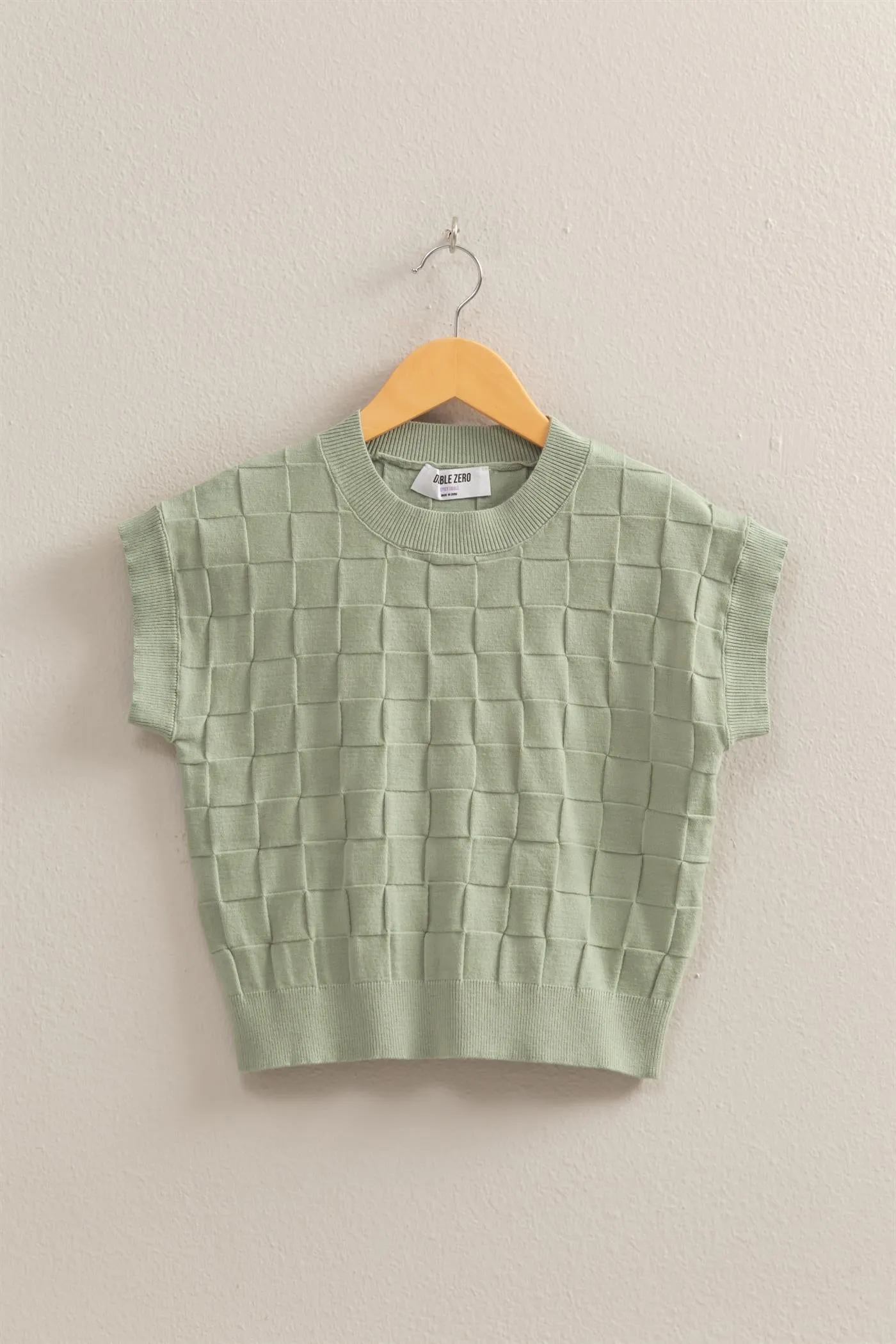 DZ25C250-Basketweave Short Sleeve Top