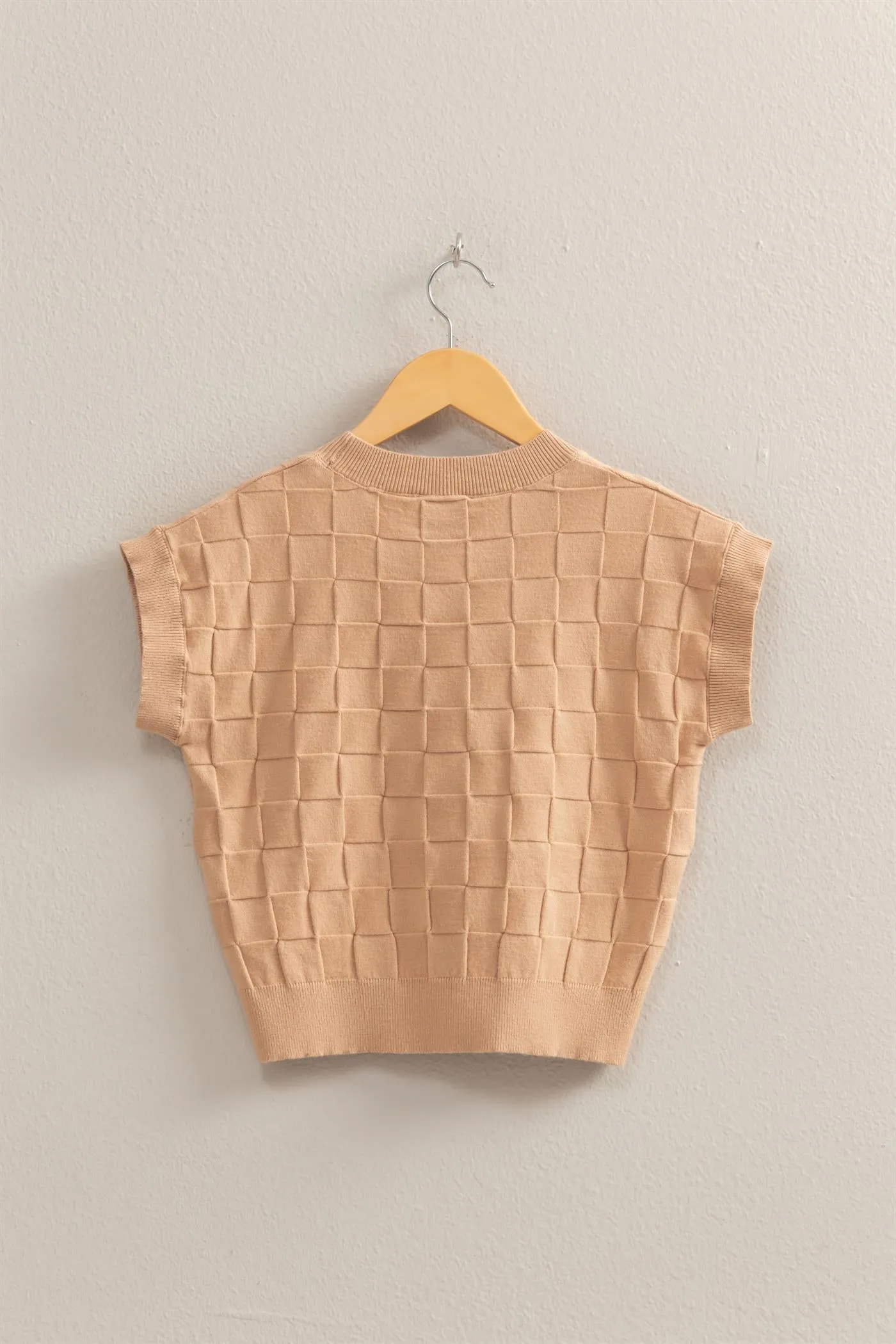 DZ25C250-Basketweave Short Sleeve Top