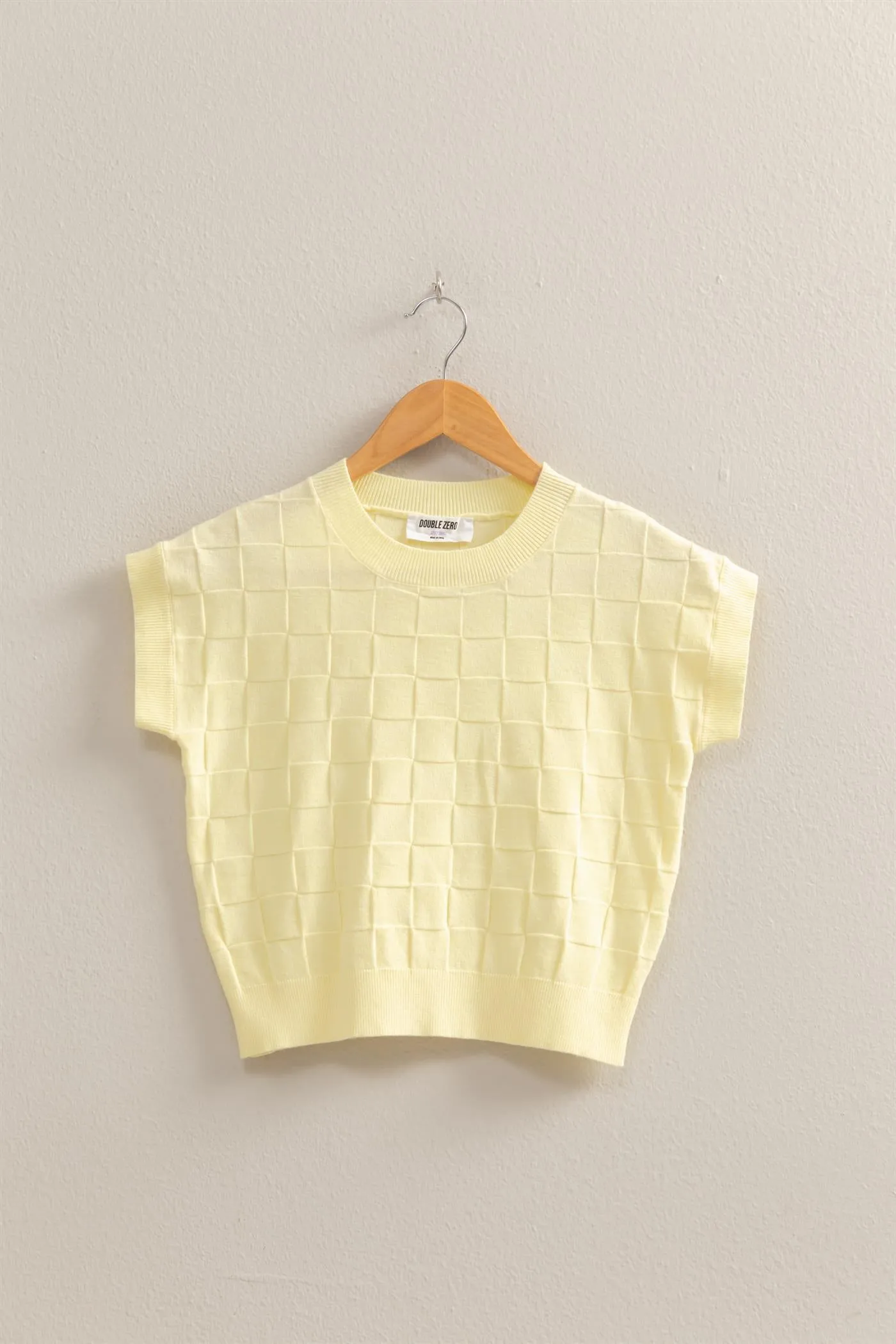 DZ25C250-Basketweave Short Sleeve Top