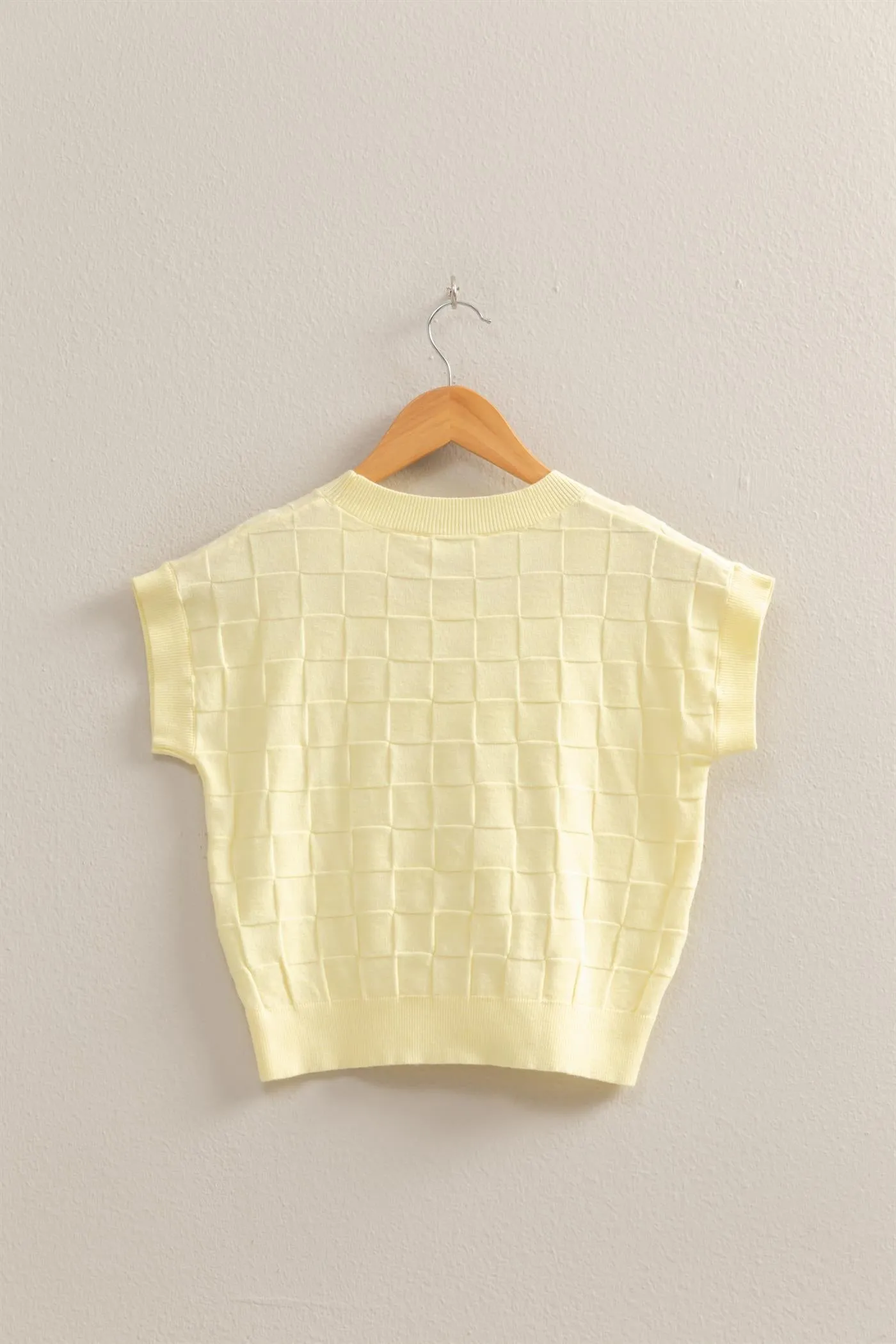 DZ25C250-Basketweave Short Sleeve Top