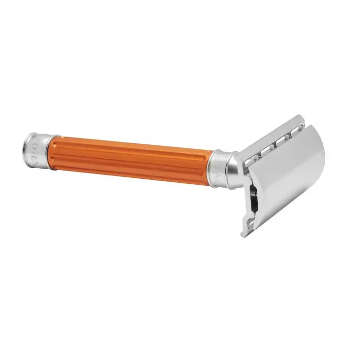 Edwin Jagger 3ONE6 Stainless Steel Grooved Safety Razor (Orange)