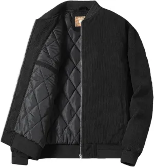ERFMFKL MenS Cotton Jacket Winter Padded Jacket Male Fleece Lamb Wool Coat Corduroy Velour Casual Top