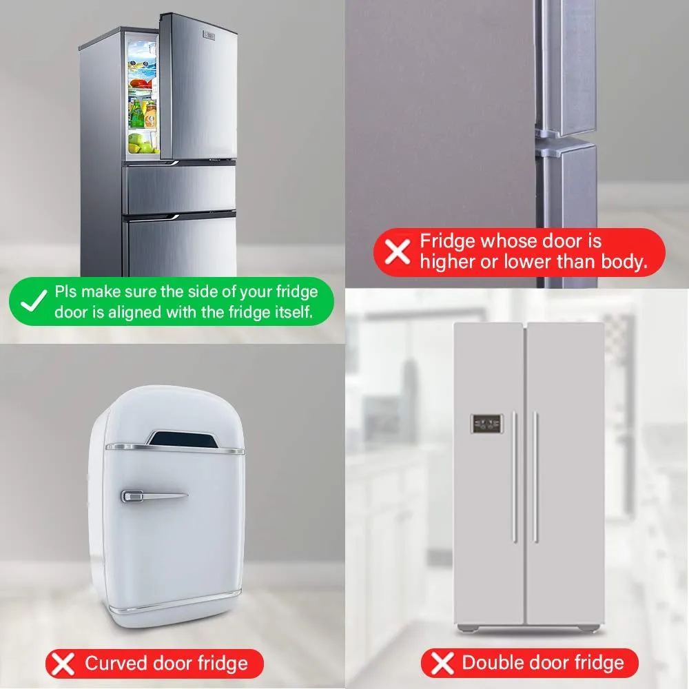 EUDEMON Home Refrigerator Fridge Freezer Door Lock Latch Catch Toddler Kids Child Baby Safety Lock Easy to Install No Tools Need or Drill (Grey，1 Pack)