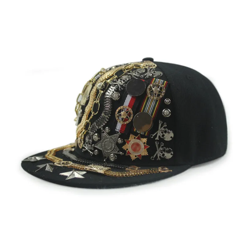 European And American Harajuku Style Hat Nail Cross Skull Rivet