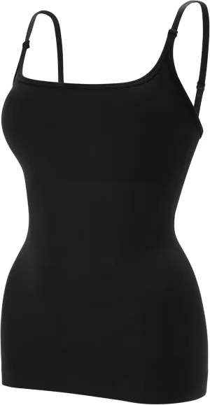 EUYZOU Women Shapewear Tummy Control Camisole Tops - Square Neck Sexy Compression Tank Tops Seamless Body Shaper